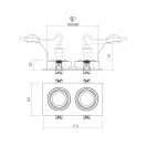 Smarter 70393 Pt  17,3x9,3cm, billenthető, 2xGU10 mennyezetbe építhető lámpa
