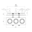 Smarter 70394 Pt  25,2x9,3cm, billenthető, 3xGU10 mennyezetbe építhető lámpa