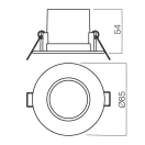 Smarter 70404 PT 07 fix, d8,5cm, 4000K, 330lm, IP44 mennyezetbe építhető lámpa