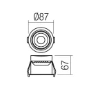 Smarter 70411 MT 147 billenthető, d8,7cm, 860lm, 3000K mennyezetbe építhető lámpa