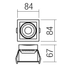 Smarter 70415 MT 148 billenthető, 8,4x8,4cm, 860lm, 3000K mennyezetbe építhető lámpa