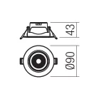 Smarter 70421 PT 08 billenthető, d9cm, 6000K, 600lm mennyezetbe építhető lámpa