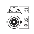 Smarter 70430 PT 08 billenthető, d10,5cm, 3000K, 870lm mennyezetbe építhető lámpa