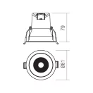 Smarter 70445 PT 09 fix, d8,1cm, 4000K, 540lm mennyezetbe építhető lámpa