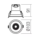 Smarter 70455 PT 09 fix, d10,3cm, 4000K, 900lm mennyezetbe építhető lámpa