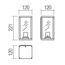 Smarter 90282 Midas 22,1x12cm, 1xE27, IP44 kültéri fali lámpa