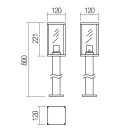 Smarter 90283 Midas 80x12cm, 1xE27, IP44 kültéri álló lámpa