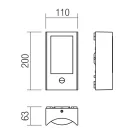 Smarter 90485 Warp mozgásérzékelős, 3000K, 490lm, IP44 kültéri fali lámpa