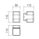 Smarter 90491 Tok 3000K, 1213lm, IP44 felfelé és lefelé világító kültéri fali lámpa