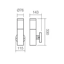 Smarter 9050 Colonna 11,5x33cm, 1xE27, IP44 kültéri fali lámpa