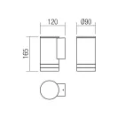 Smarter 90517 Cargo lefelé világító, 1xGU10, IP54 kültéri fali lámpa