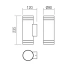 Smarter 90518 Cargo felfelé és lefelé világító, 2xGU10, IP54 kültéri fali lámpa