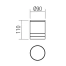 Smarter 90519 Cargo d9cm, 1xGU10, IP54 kültéri mennyezeti lámpa