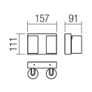 Smarter 90633 Alan IP65, 2200/3000/4000K 2x572lm kültéri fali lámpa