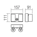 Smarter 90634 Alan mozgásérzékleős, IP65, 2200/3000/4000K 2x572lm kültéri fali lámpa