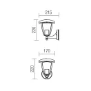 Smarter 9154 Edmond 22x17cm, 1xE27, IP44 kültéri fali lámpa