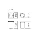 Smarter 9386 Lokki 11x11cm, 1xGU10, IP67, kültéri beépíthető lámpa