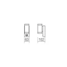 Smarter 9455 Vince szenzoros, 6,3x17,6cm, 576lm, 3000K, IP54 kültéri fali lámpa