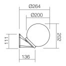 Smarter 9867 Sfera d20cm, 1xE27 kültéri fali lámpa
