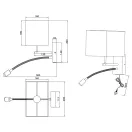 Trio 212870236 Nilam fali lámpa olvasókarral