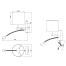 Trio 212879236 Nilam fali lámpa olvasókarral