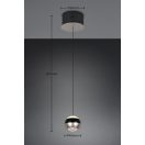 Trio 344410107 Orbit 15,5x80-200cm, lehúzható, fényerőszabályzós, 2300/3000/4000K 1x960lm függesztett lámpa