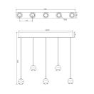 Trio 344410507 Orbit 100x80-200cm, lehúzható, fényerőszabályzós, 2300/3000/4000K 5x960lm függesztett lámpa