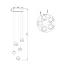 Trio 344430507 Orbit 30x80-200cm, lehúzható, fényerőszabályzós, 2300/3000/4000K 5x960lm függesztett lámpa