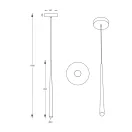 Trio 354810132 Cala 14x150cm, fényerőszabályzós, 550lm, 2300/3000/4000K függesztett lámpa