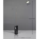 Trio 454610107 Fiore 145x15x64cm, 1200lm, 2300/3000/4000K, fényerőszabályzós álló lámpa