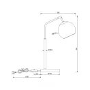 Trio 516900180 Paxton 1xE14, 45x14cm, vezetékes kapcsolós asztali lámpa