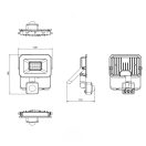 Trio R23349132 Funchal 12x14cm, mozgás-érzékelős, 1800lm, 4000K, IP65, kültéri fali lámpa