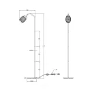 Trio R41571031 Bidar 1xE27, 147x40cm taposó kapcsolós  álló lámpa