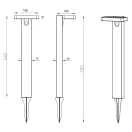 Trio R42261142 Esquel napelemes kültéri álló lámpa