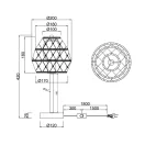 Trio R51681036 Hive 1xE27, 42x20cm, vezetékes kapcsolós asztali lámpa