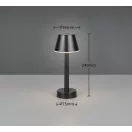 Trio R54991132 Vidal kültéri akkumulátoros, fényerőszabályzós asztali lámpa