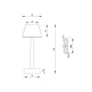 Trio R54991177 Vidal kültéri akkumulátoros, fényerőszabályzós asztali lámpa