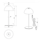 Trio R55601131 Ortiz 20x9cm, 150lm, 3000K, akkumulátoros, érintőkapcsolós, fényerőszabályzós, IP44 asztali lámpa