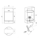 Trio R55751007 Pail 27x16x15cm, 1xE27, vezetékes kapcsolós lámpa