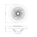 Trio R64032101 Mora 45x14cm, távirányítós, fényerőszabályzós, 1800lm, 2700-6000K, 3 forgási sebességes ventilátoros lámpa