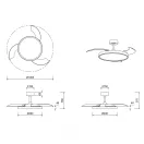Trio R64452131 Kasfjord 106,5x35cm, távirányítós, fényerőszabályzós, 3900lm, 2700-6500K, 6 forgási sebességes ventilátoros lámpa
