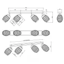 Trio R81574065 Bidar 4xE14, 74x27cm  spot lámpa