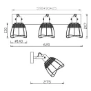 Trio R86233032 Jerome 3xE27, 59x20,7cm spot lámpa