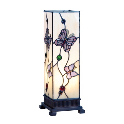 Fiatalos, pillangó dekoros Tiffany asztali lámpa