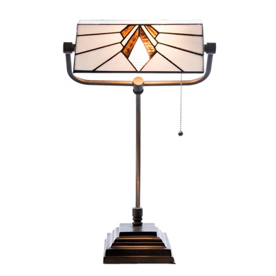 Letisztult megjelenésű Tiffany asztali bank lámpa